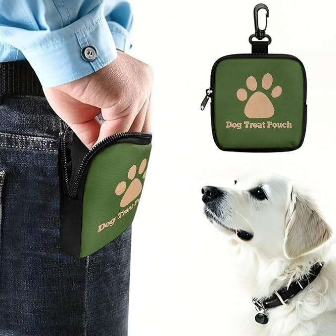 Dog Treat Pouch, Multifunctional Pouch for Outdoor Activities and Pet Walks, Multi-Functional Puppy Snack Storage Bag, Travel Pet Treat Container for Dog Owners and Trainers