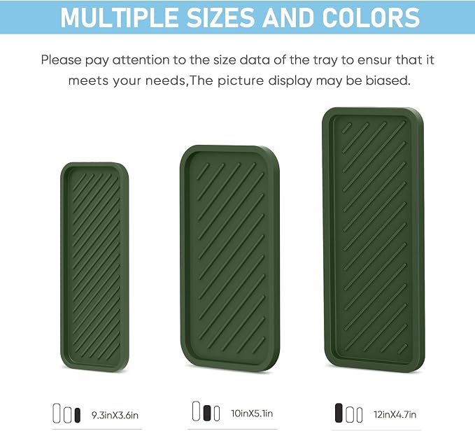 Silicone Sponge Holder, Kitchen Sink Organizer Tray(Green)