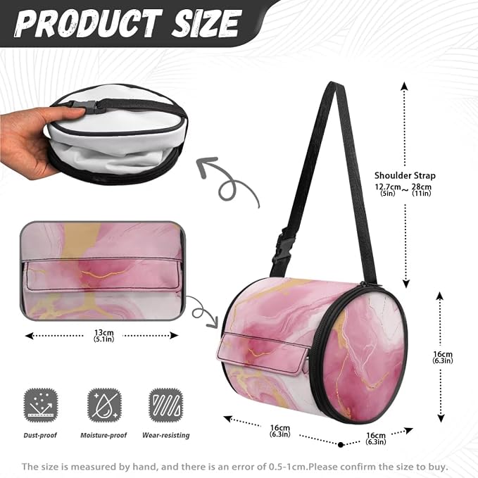 Pink Marble Print Wall Mounted Toilet Paper Holder Moisture Resistant Versatile Tissue Roll Paper Holder Hanging Bathroom Tissue Towel Roll Holder 6.3 * 6.3 * 6.3 Inch