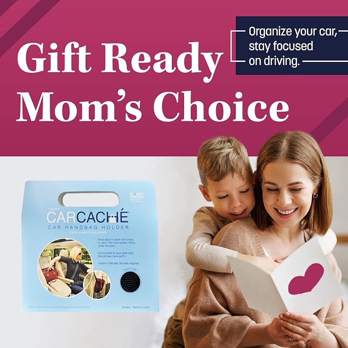 Car Cache – Car Purse Storage (Patented) with Pocket for Small Items - Dog Barrier Too