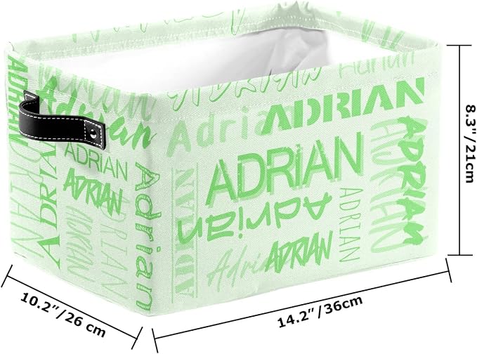 Personalized Storage Bins with Name Custom Kids Storage Basket Cubes Organizer with Handles for Organizing Boys and Girls Toys Shelf Closet Nursery Baskets Boxes, 1 Pack
