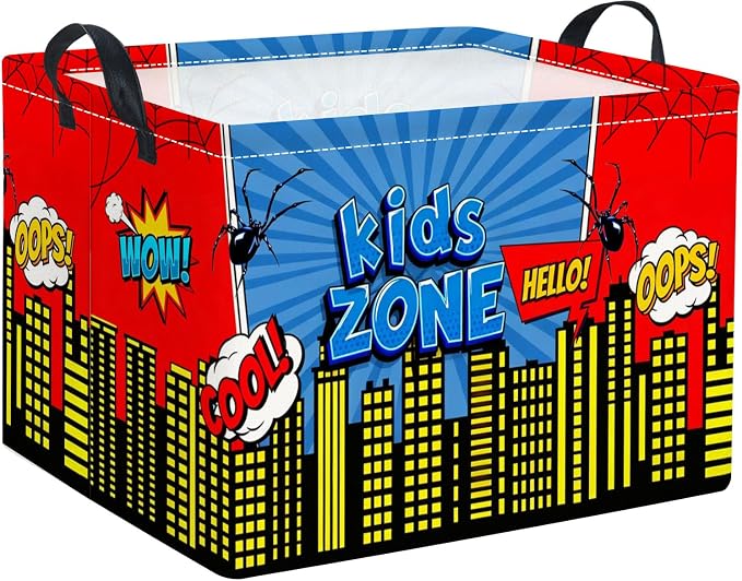 Rectangular Storage Basket Fabric Storage Bin Storage Boxes for Clothes Books Shelves Basket(Cool City)