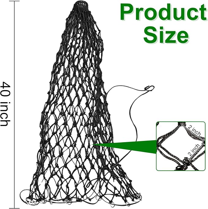 Hay Bags for Horses, 2 Pack Hay Nets for Horses Slow Feed, Goats, Livestock, 40" Large Opening Polyester Rope Hay Nets for Horses with Drawstring, Reduces Waste for Travel Pasture Stall Use