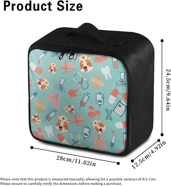 Nurse Portable Empty First Aid Kit Bag Pet Dog Travel Medicine Pouch Patterns Medical Bag Empty Medium Medical Supplies Organizer Bag Trauma Kit for Traveling Hiking Camping School