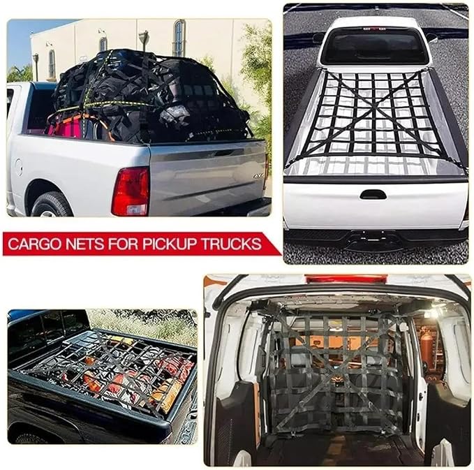 Car Nets 127X106cm/167X127cm/208X127cm Heavy Cargo Net Truck Trunk Roof Cargo Network Card For Trailer Luggage Net聽聽(MX)