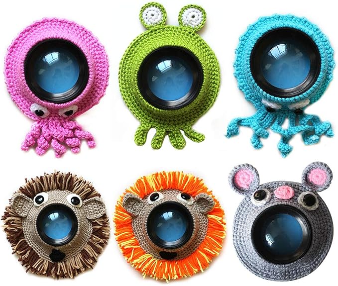 Shutter Hugger, Camera Lens Stand Camera Buddies Shutter Hugger Photography Props, Handmade Pet Knitted Lens Accessories Pet for Portable Video Devices(Color:Orange)