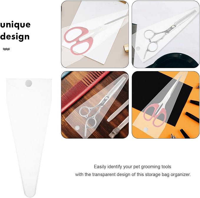 SOIMISS 6pcs Pet Scissor Pouch with Snap Button Closure Portable PVC | Compact Organizer for Grooming Tools, Sleek Trendy Design, Dog Trimmer Storage