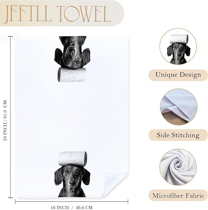 Dachshund Gifts Bathroom Hand Towels, Weiner Dog Gifts for Women Hand Towels for Bathroom, Gifts for Dachshund Lovers, Weiner Dog Decor, 16x24 Inch Set of 2