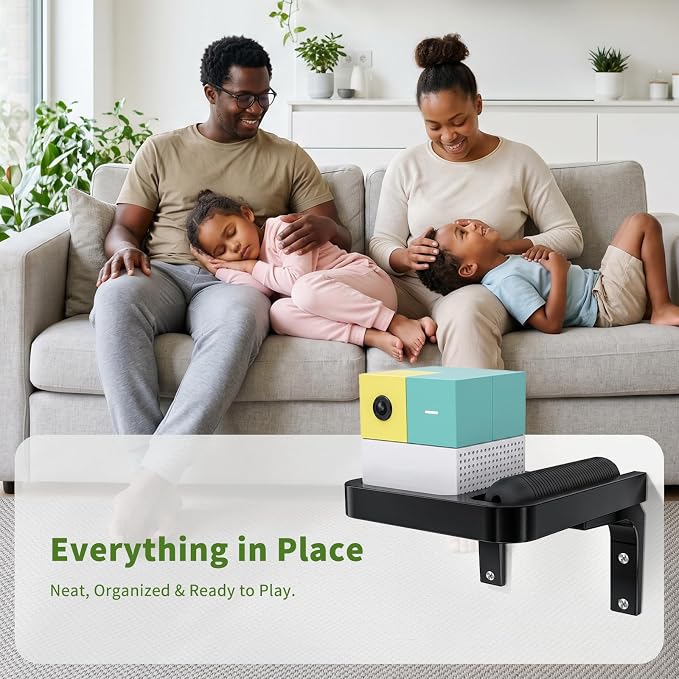 RIBOTS Wall Mounted Holder for Nex Playground Game System with Silicone Remote Case Cover, Wood Shelf for Console & Remote, 3-Step Easy Setup, Storage Organizer for Nex Playground Kids & Families