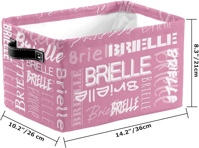 Personalized Storage Bins with Name Custom Kids Storage Basket Cubes Organizer with Handles for Organizing Boys and Girls Toys Shelf Closet Nursery Baskets Boxes, 1 Pack