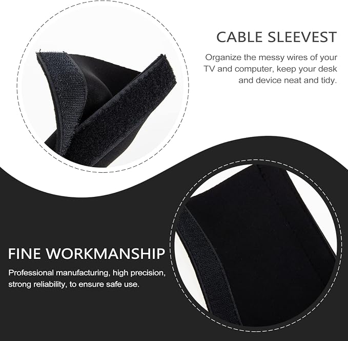 Lurrose Cable Management Sleeve Neoprene Cord Organizer for Computer Wires from Pets Mess Design for Use