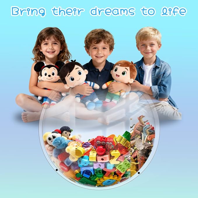 4 Pack Acrylic Wall Toy Storage,Clear Hanging Toy Dispenser with Back Panel Hanging Holder,exquisite Acrylic Wall Organizer for Blocks, Snacks, Cars,Home Organization and Storage (4)