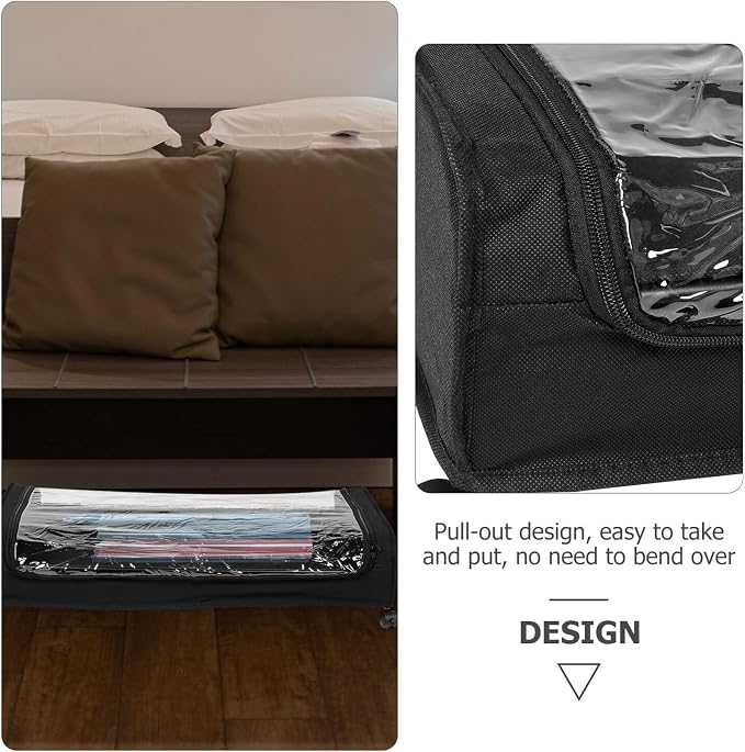 Bed Storage Cart with Wheels, Metal Clothes Organizer Drawer with Lid and Fabric Base, Rolling Storage Rack for Small Bedrooms and Pet
