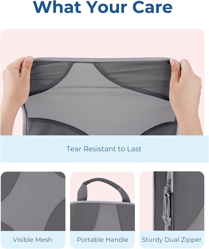 Bagsmart Compression Packing Cubes, Travel Bag Cruise Ship Essentials | Lightweight, Compressible Suitcase Organizer Set fit Standard Carry-On & Checked Luggage, 6 Set, 14 Set Washable Packing Bags