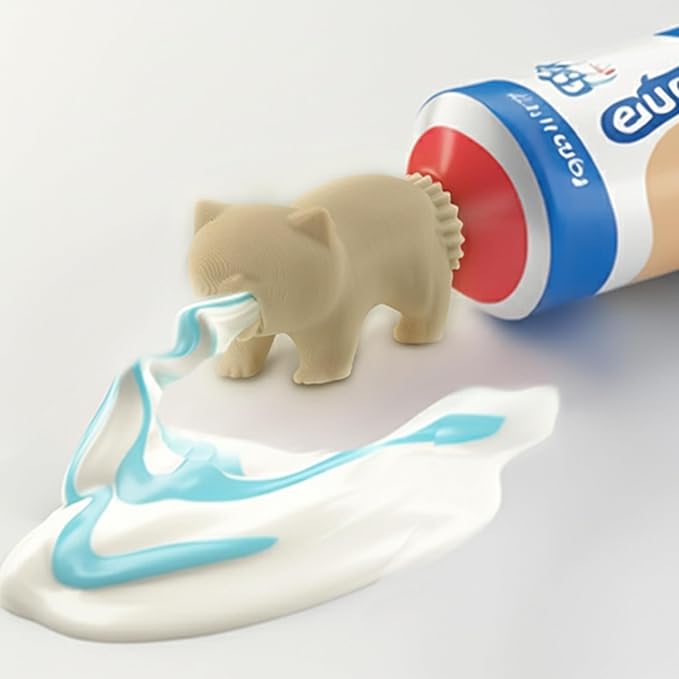 Gag Gifts - 1 PC White Elephant Gifts, Toothpaste Dispenser, Toothpaste Squeezer, Pranks 3D Printed Self Closing Toothpaste Caps Bathroom Accessories for Bathroom Toothbrush Holders for Cat Lovers