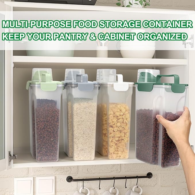 TBMax 5 Lbs Travel Dog Food Storage Container with Collapsible Dog Bowl, Airtight Pet Food Storage Dispenser with Large Spout & Measuring Cup for Kibble Dog Treat Bird Seed Container -Dark Green