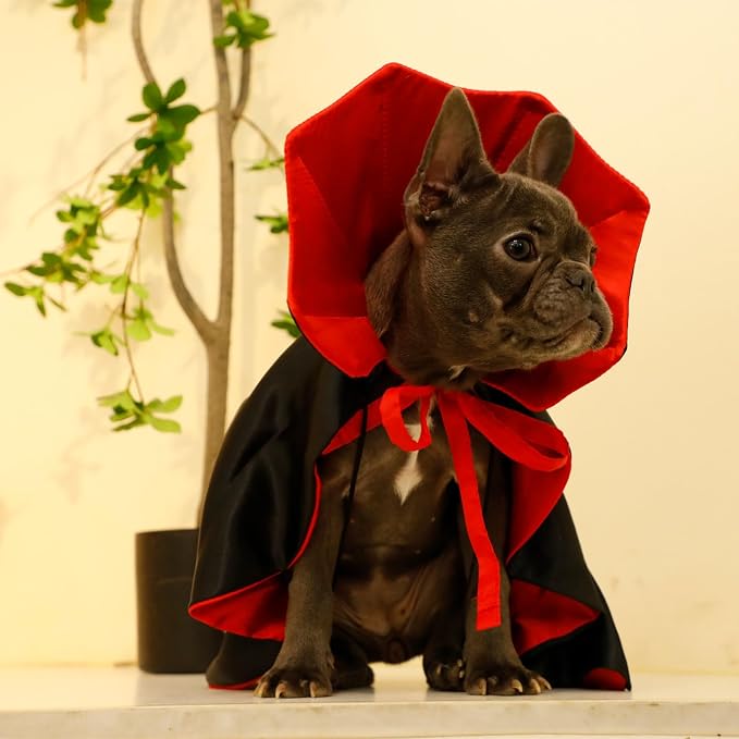 Dog Cat Vampire Cloak Costume for Small Medium Large Dogs Cats, Halloween Dog Costumes Cat Vampire Cloak