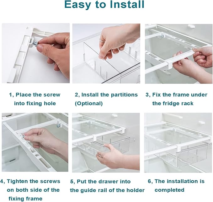 1Pack Refrigerator Organizer Bins Refrigerator Drawer Fridge Organizers | 1Pack Refrigerator Organizer Fridge Egg Drawer, Pull-out Fridge Storage Box Refrigerator Egg Drawer