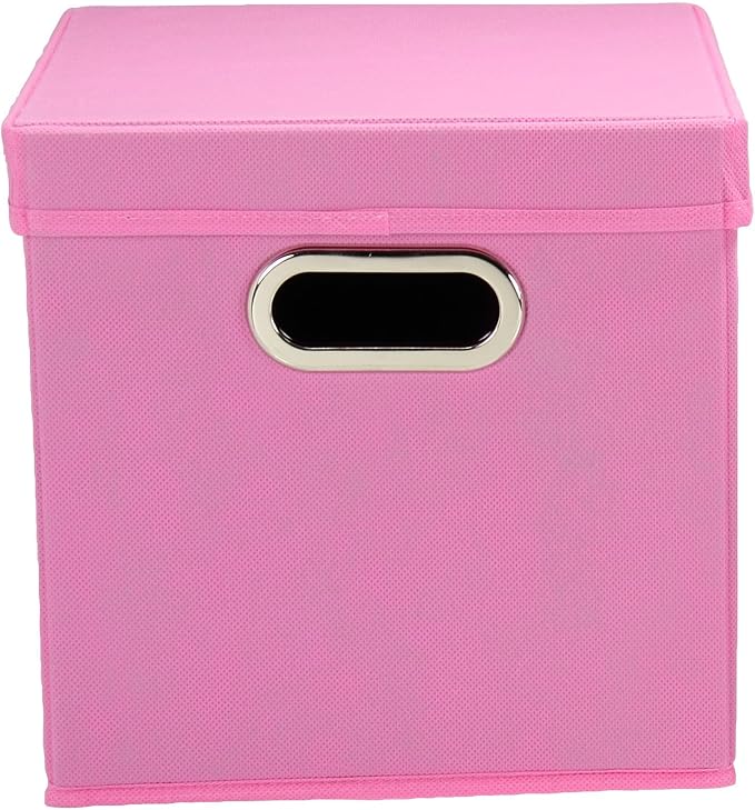 Household Essentials Cube Set with Lids, Pink, 2-Pack