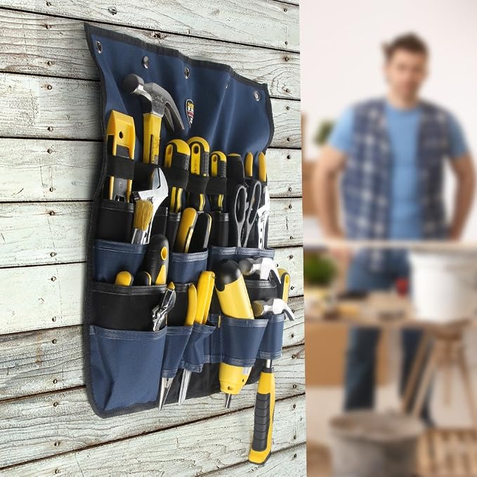 PT-N018 MultiPatternal Adjustable Hanging Bag Tool Organizer, Blue
