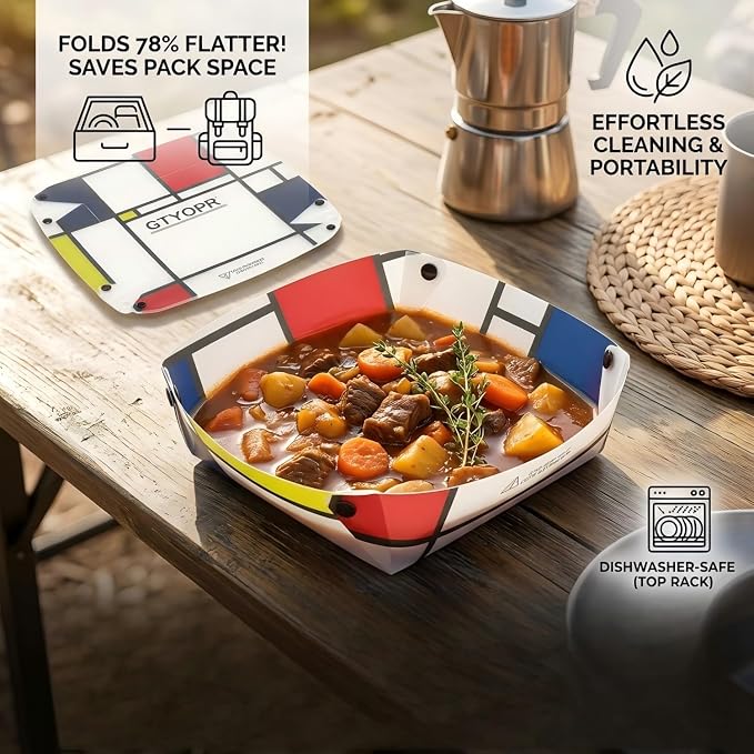 GTYOPR® Portable Collapsible Bowls 3-Pack - Lightweight, Leakproof for Camping, Hiking, Travel | BPA-Free Food-Grade PP, Compact Storage (Large)