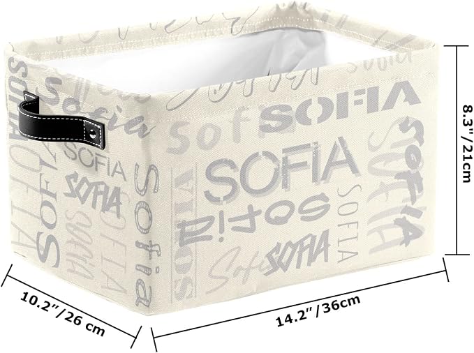Personalized Storage Bins with Name Custom Kids Storage Basket Cubes Organizer with Handles for Organizing Boys and Girls Toys Shelf Closet Nursery Baskets Boxes, 1 Pack