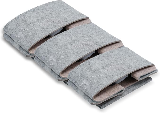 Welaxy Storage Basket Collapsible Felt Shelf Open Organizer Bin Grey Beige