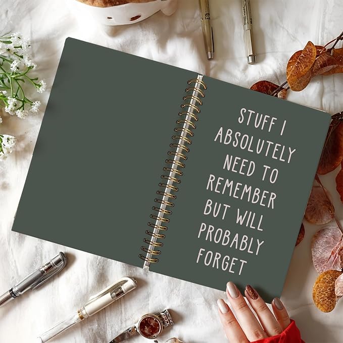 LIANGW Funny Dark Green Notebooks for Work, Coworker Office Gifts for Women | Funny Work Gifts for Coworkers & Boss, Fun Spiral Notebooks Journals for Writing, Funny Office Supplies 5.5x8.3 Inch