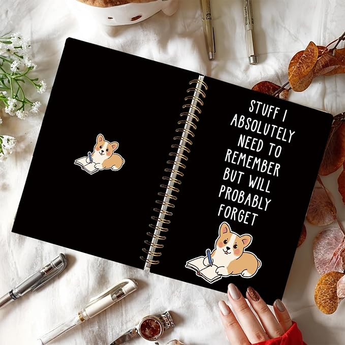 LIANGW Funny Corgi Gifts Spiral Notebook Journal | Welsh Corgi Lovers Gifts Journal for Writing,Pet Dog Mom Owner Gift,Dog School Office Stuff Supplies,5.5x8.3 Inch