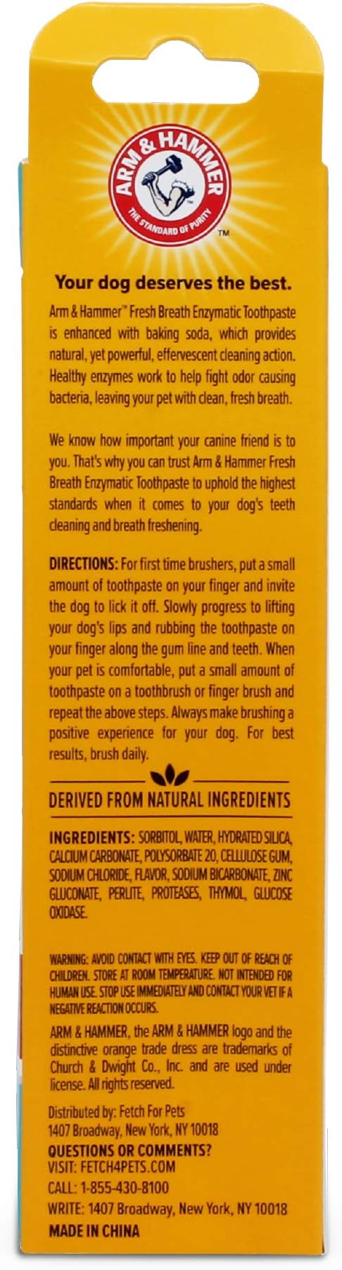 Arm & Hammer for Pets Fresh Breath Enzymatic Dog Toothpaste, Chicken Flavor, Safe for Puppies and Adult Dogs, Daily Baking Soda Dental Gel to Eliminate Bad Breath, 2.5 Oz - 72 Pack