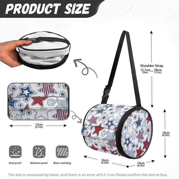 Independence Day Motif Paper Towel Holder Water Resistant Tissue Dispenser with Adjustable Strap, Collapsible Hanging Toilet Paper Roll Holder for Kitchen,Bathroom,Car Seat,Camping