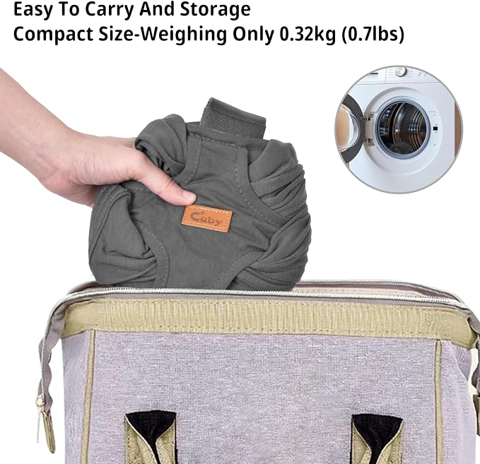 Swaddle Dog Sling Carrier for Small Dogs, Front Pet Sling Carrier Chest,Hands Free Adjustable Cat Sling Carrier Soft Cotton Reducing Pain Puppy Sling Carrier for Small Pet Up to 10lbs (Dark Gray)