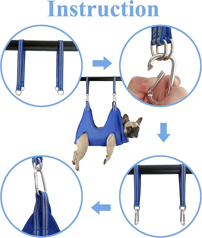 Kkiimatt Dog Pet Grooming Hammock,XL Hanging Harness for Nail Trimming, Dog Hammock for Nail Trim, Grooming Sling Holder Helper for Large Dogs, Grooming Hanger Restraint Bag with Clipper