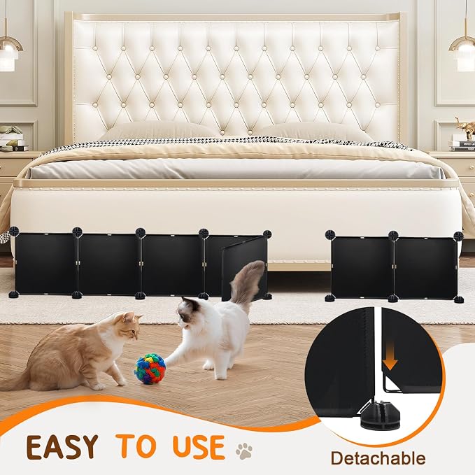 11.8" H x 248" L Total Under Under Bed Blocker Stops Pets Under Furniture | Splicable Resin Under Bed Blocker, Flexible Assembly Stops Pets From Sliding Under Bed, Easy Buckle Splicing