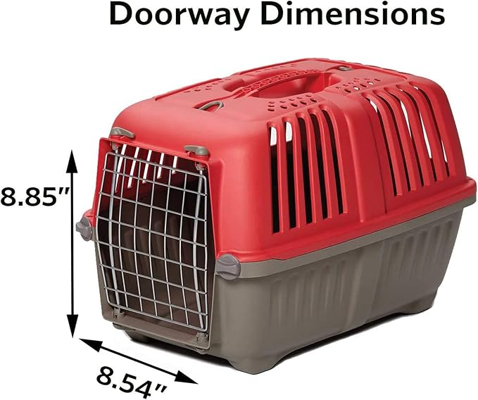 MidWest Homes Spree Travel Carrier, 22-Inch, Small Pet Crate | Hard-Sided Pet Carrier, Steel Door, Ventilated Design, Locking Tabs, Easy Assembly