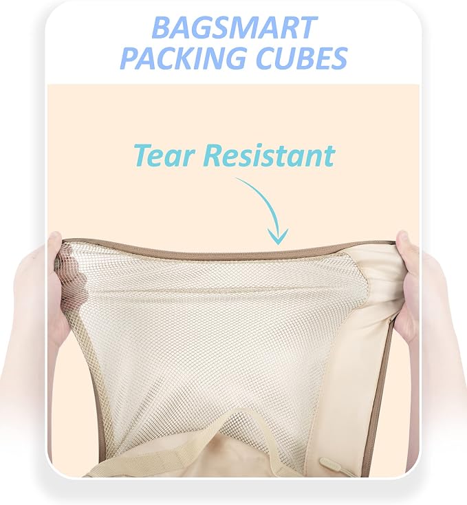 BAGSMART Keep Shape Packing Cubes, 7 Set for Travel, Lightweight Cubes, Suitcase Organizer Bags Set for Essentials