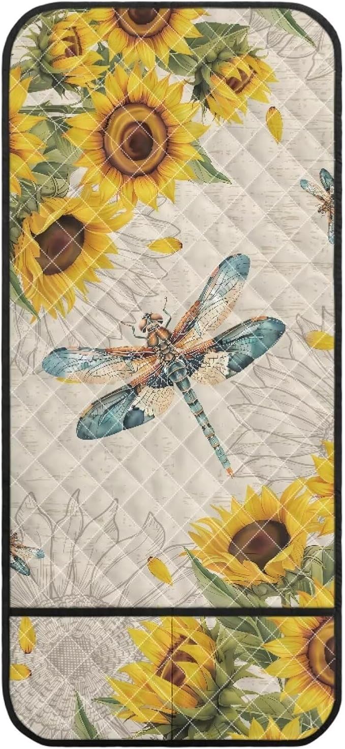 Sunflower Dragonfly Sofa Arm Covers Couch Arm Rest Covers for Sofa Cat Scratch Proof Slipcover Easy to Clean Armchair Cover Reusable Furniture Protector