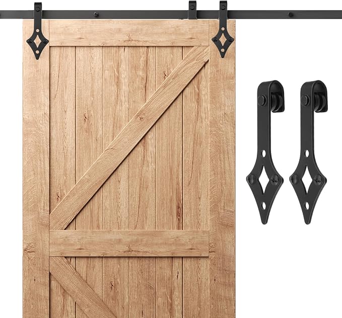Heavy Duty Mini Cabinet Sliding Barn Door Hardware Kit, 4Pcs | High-Strength Carbon Steel, for TV Stand, Cupboards, Storage Cabinets, Wardrobes
