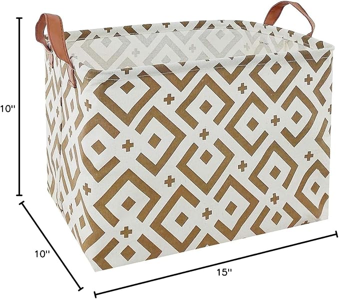 Kid Rectangle Magic Decor Basket Nursery Baby Gift Basket Feather Hat Book Broomstick Toy Storage Bin (Retro Brown)
