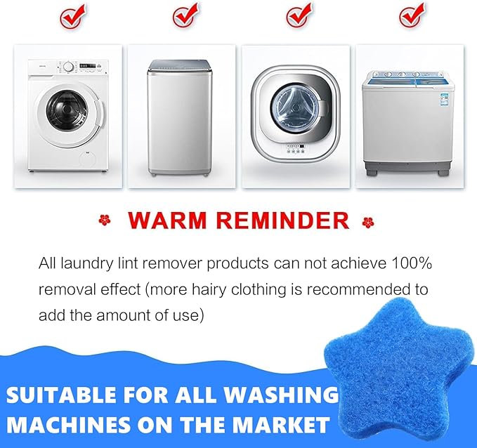 6 PCS Pet Hair Remover for Laundry โ Effectively Removes Fur, Lint & Dander โ Reusable, Eco-Friendly Laundry Pet Hair Catcher โ Gentle on Clothes, Protects Machine, Easy to Use & Clean (Blue)