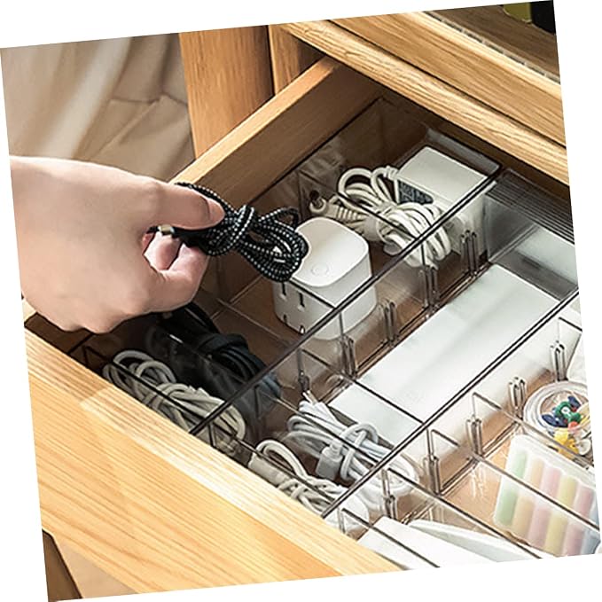 1pc Desktop Cable Organizer Box Usb Cable Storage for Home Office and Jewelry Made of Pet Material Lightweight and Portable for Tidying Cords and Items