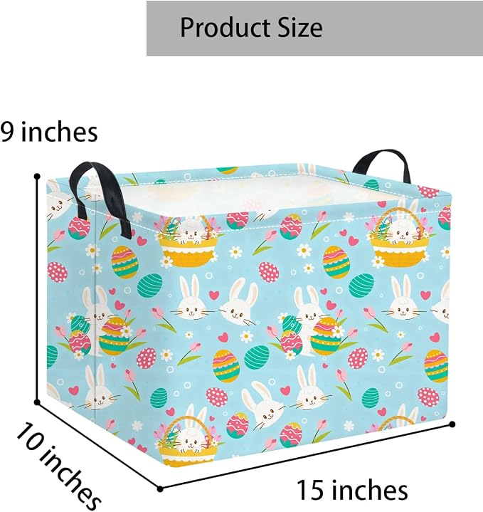 Rectangular Flower Easter Basket for Kids - Baby Storage Bin and Organizer, Shelf, Book Basket, Room Decor