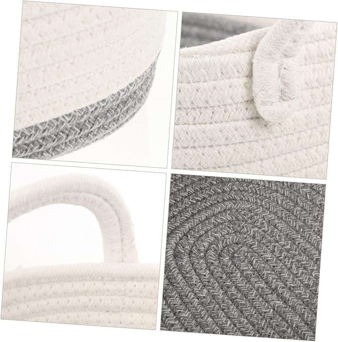 3pcs Woven Dog Toy Storage Basket Double Handles Rope Organizer for Pet Toys Compact and Practical Design for Home and Utility Rooms