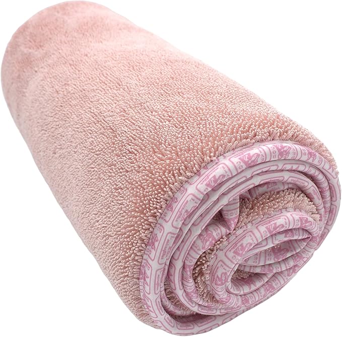 Premium Twisted Loop Drying Towels for Drying Dogs Large 24" x 35" Super Absorbent Microfiber Dog Bath Towel – Quick Dry, Soft – 1200 GSM Pink for Pets, Beach, Camping & Travel