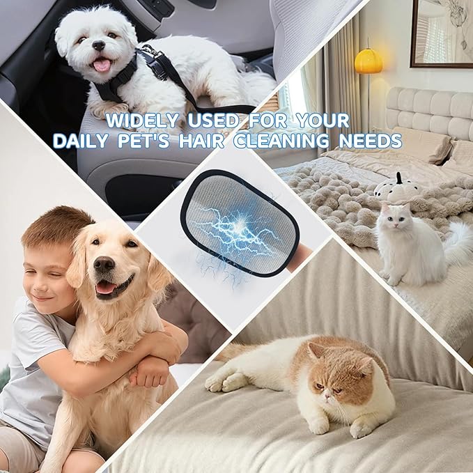 2PCS Pet Hair Removal Gloves&Dog Shampoo Brush, Upgraded Five Finger electrostatic pet Hair Gloves, Reusable Magic Brush pet Hair Removal, Tool Suitable for cat and Dog Bath Hair Removal