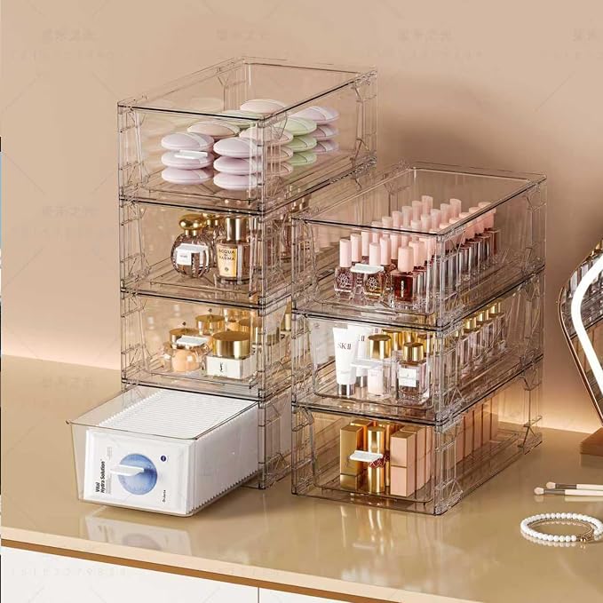 clear Drawer-Type Plastic Storage Box Bins Organizer,Family First Aid Kits Medicine cabinet Box Organizer,Closet ,Shelf,Ointments, Adhesive Bandages,Cosmetics,Office Items (clear, ZZ6L)