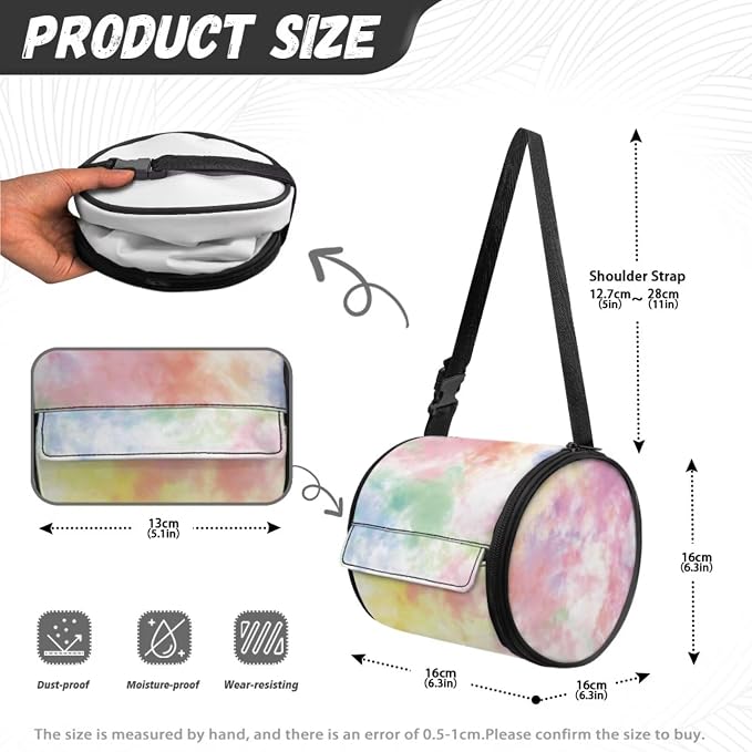 Tie Dye Print Wall Mounted Toilet Paper Holder Moisture Resistant Oxford Cloth Tissue Roll Paper Holder Hanging Bathroom Tissue Towel Roll Holder 6.3 * 6.3 * 6.3 Inch