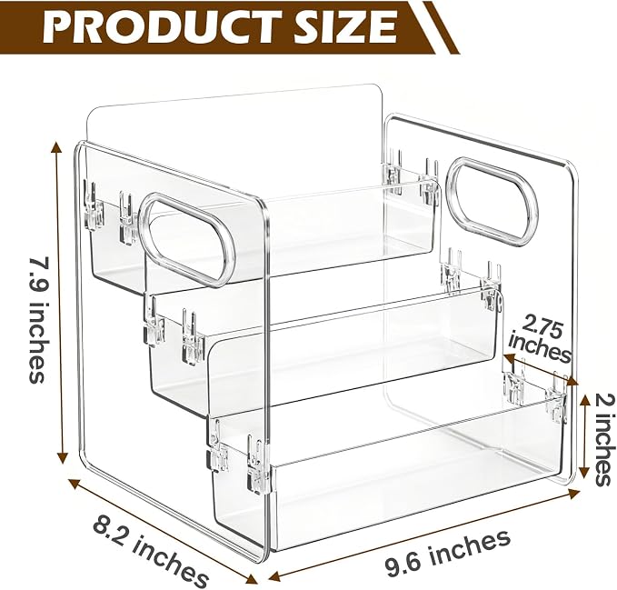 3-Tier Bathroom Counter Organizer – Storage Shelf for Makeup, Perfume & Skincare, Makeup Perfume Tray Skincare Organizer Fits Bathroom, Dresser, Kitchen (Clear)