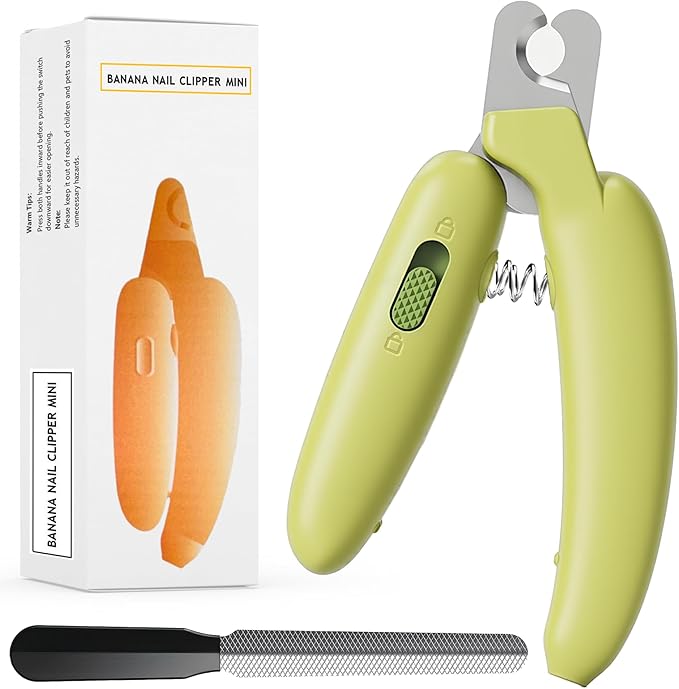 Dog Nail Clippers,Dog Nail Trimmers for Small Medium Dogs and Cats - Professional Grooming Tool with Safety Lock, Sharp Stainless Steel Blade Prevents Splitting,Includes Nail File (Green-mini)