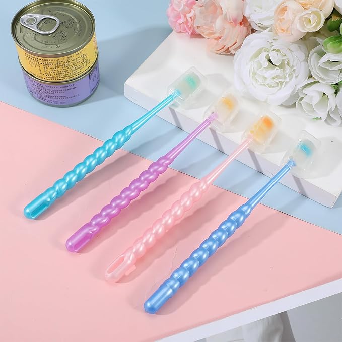4 Pcs Cat Toothbrush 360, Soft Silicone Toothbrush Dog Deep Teeth Cleaning, 360 Toothbrushes Cat Soft Bristle Multi-Color, 360° Pet Toothbrushes Round Design for Small Dogs Cats Dental Care